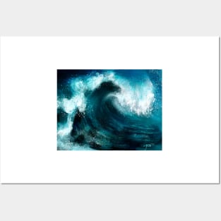 wave impasto Posters and Art